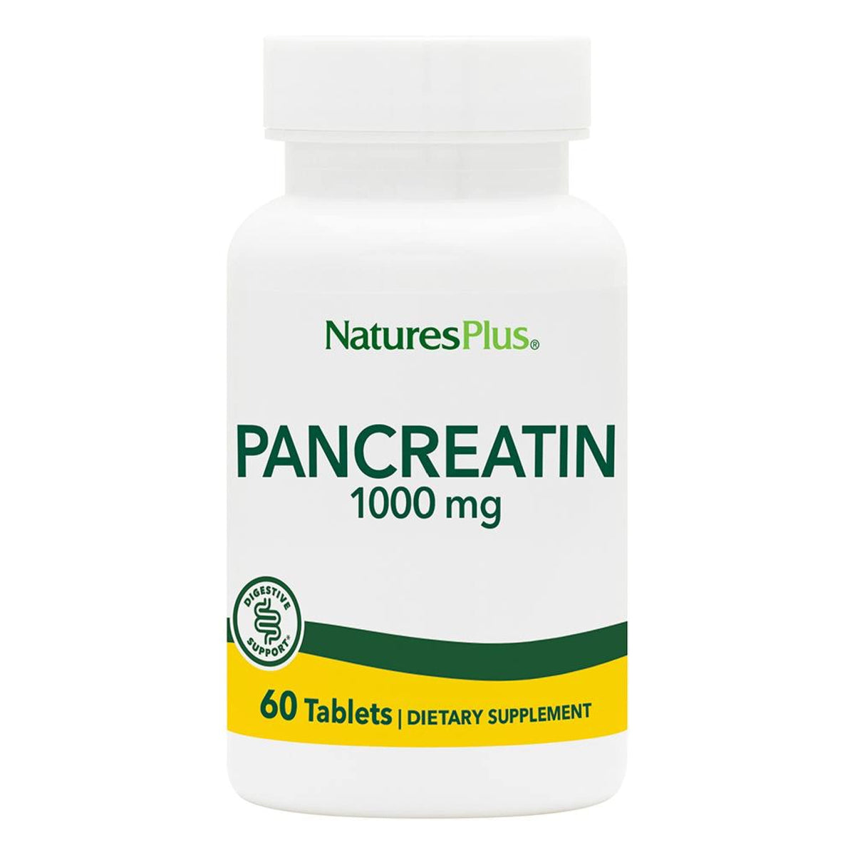 NaturesPlus Pancreatin 1000 mg flacon de 60 comprimés