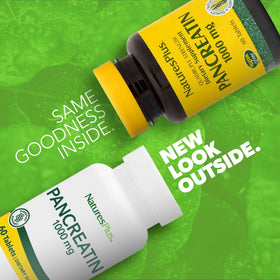 NaturesPlus Pancreatin comprimés de 1000 mg, vue de côté