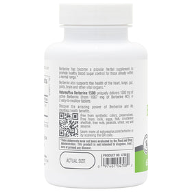 NaturesPlus PRO Berberine 1500 mg 60 Tablettes sur une table en bois