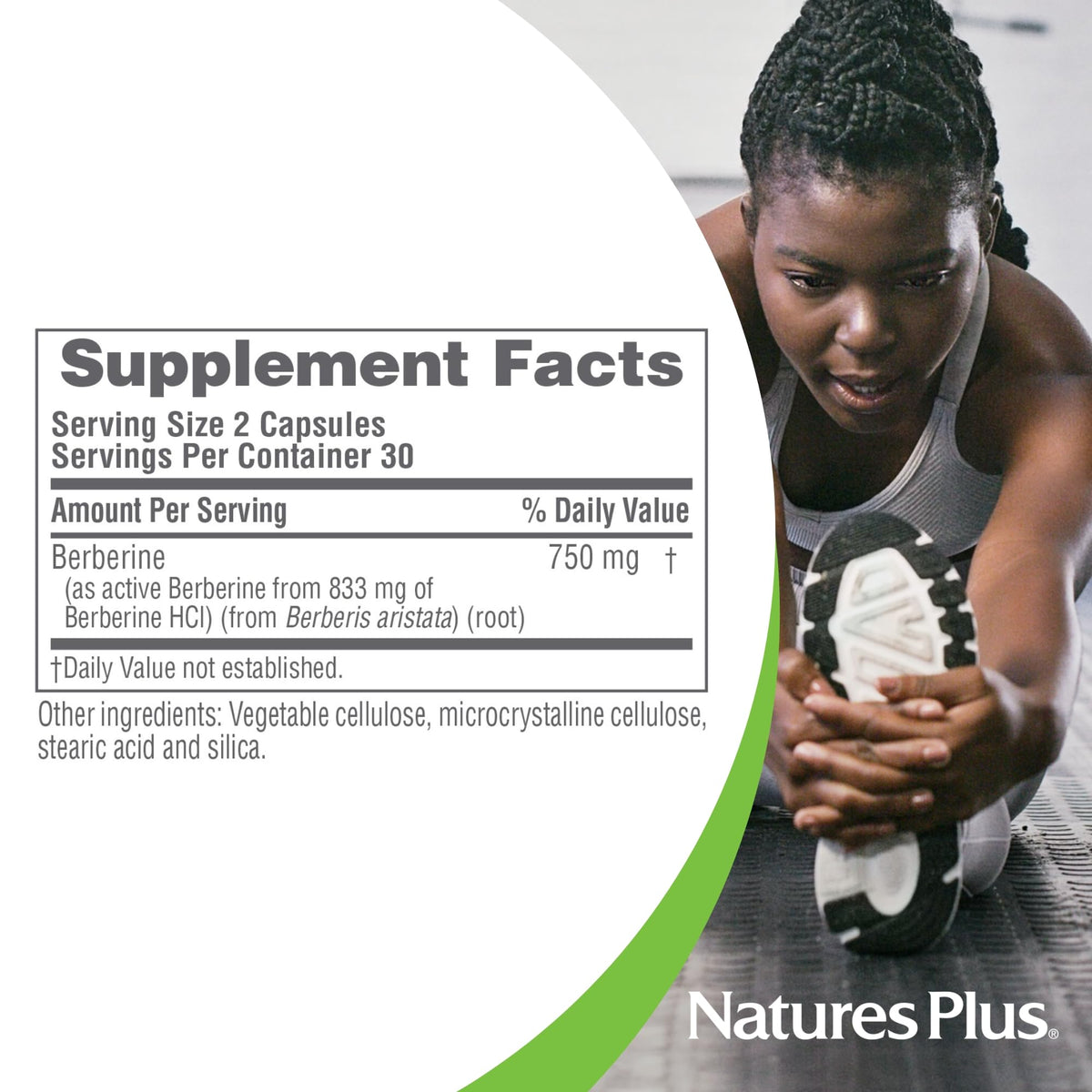 NaturesPlus PRO Berberine 750 mg label details