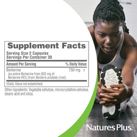 NaturesPlus PRO Berberine 750 mg label details