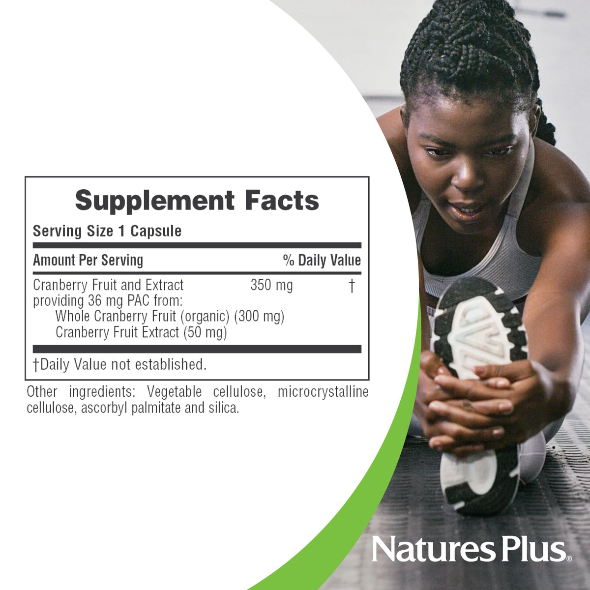 NaturesPlus PRO Cranberry Plus 60 capsules avec un verre d'eau