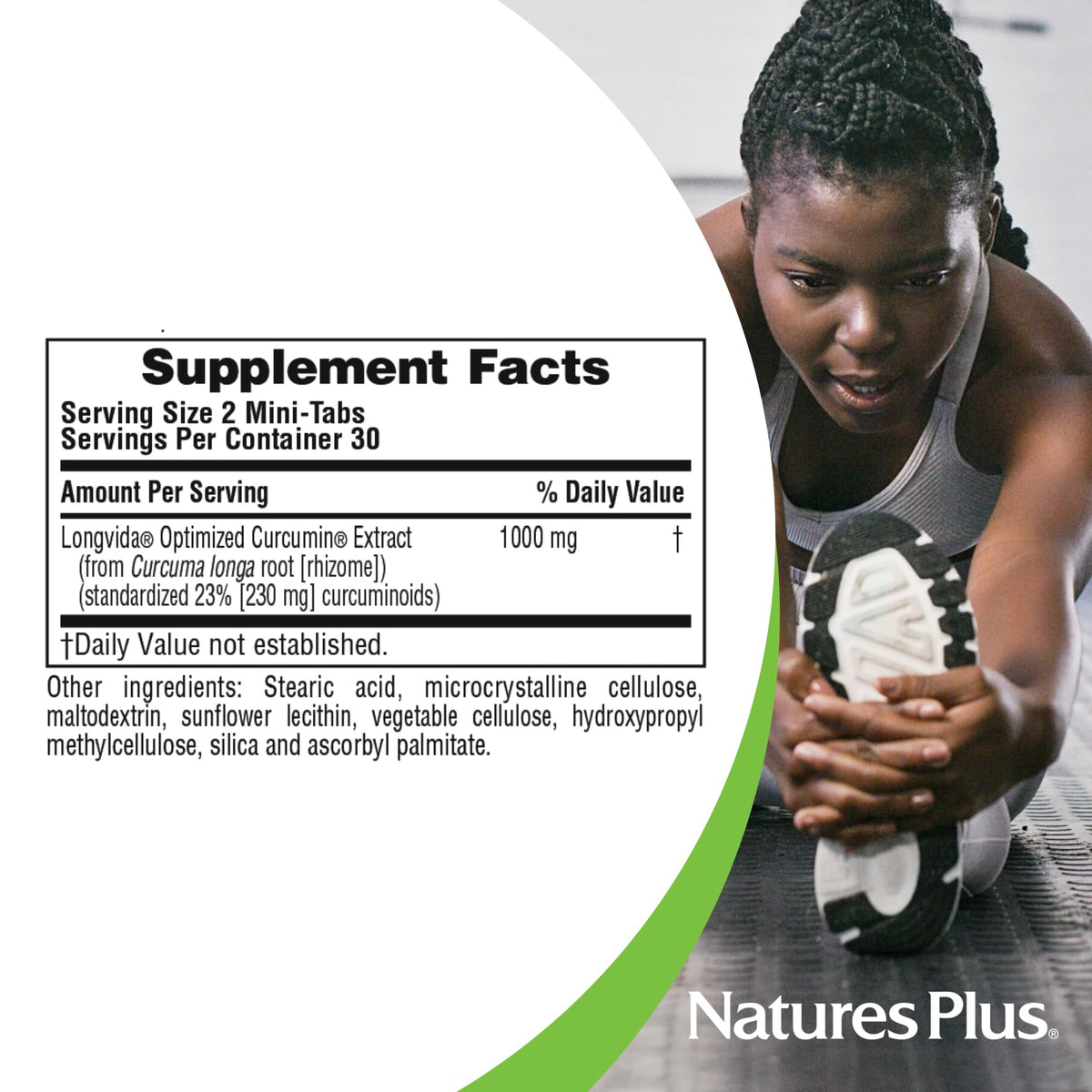 NaturesPlus PRO Curcumin Longvida 1000 mg vue de côté