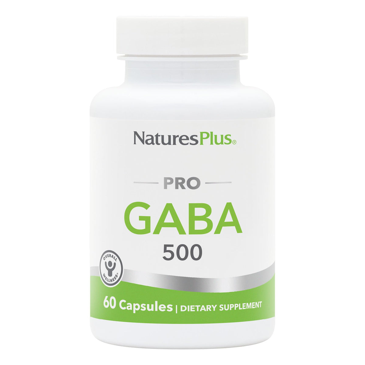 NaturesPlus PRO GABA 500 mg capsules front view