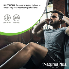 NaturesPlus PRO Longvida Curcumin 60 pastilles sur fond blanc