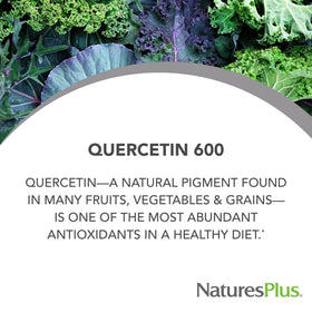 NaturesPlus PRO Quercetin 600 mg comprimés sur fond blanc