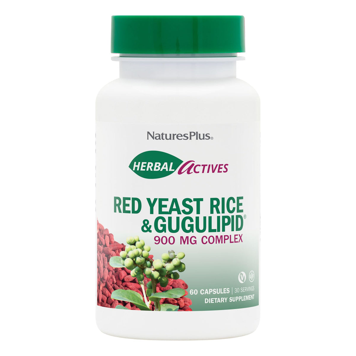 NaturesPlus Riz de Levure Rouge et Gugulipid 60 capsules vue avant
