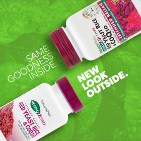 NaturesPlus Riz Rouge comprimés 600 mg arrière avec informations nutritionnelles