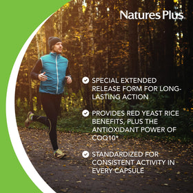 NaturesPlus Riz Rouge comprimés 600 mg avec CoQ10 dans un environnement naturel