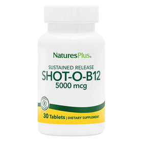 NaturesPlus Shot-O-B12 5000 mcg comprimés à libération prolongée, vue de face