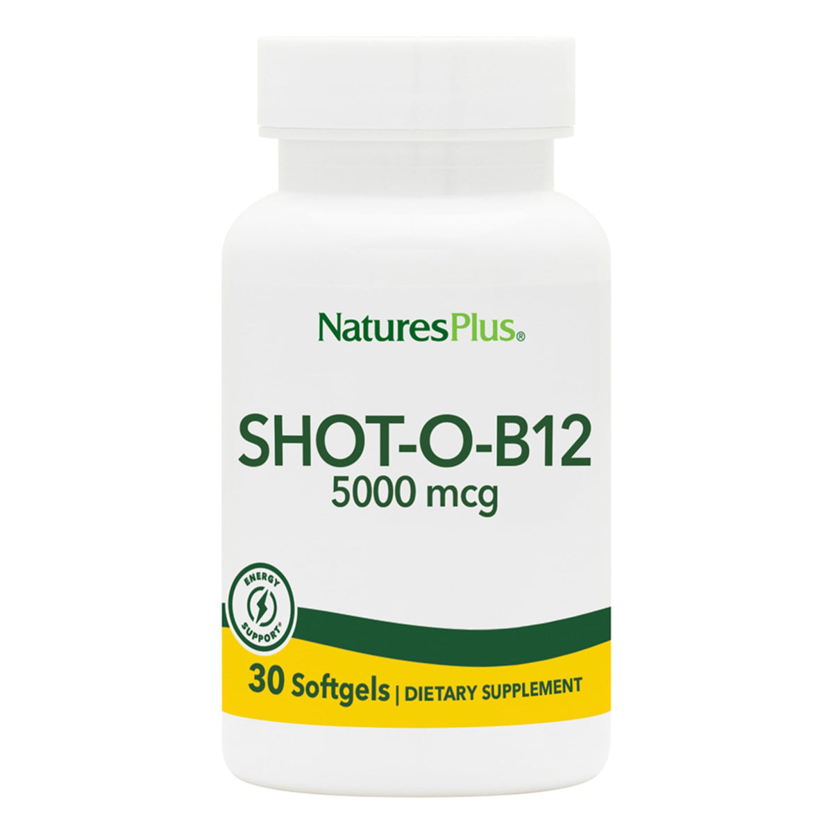 NaturesPlus Shot-O-B12 5000 mcg flacon avant