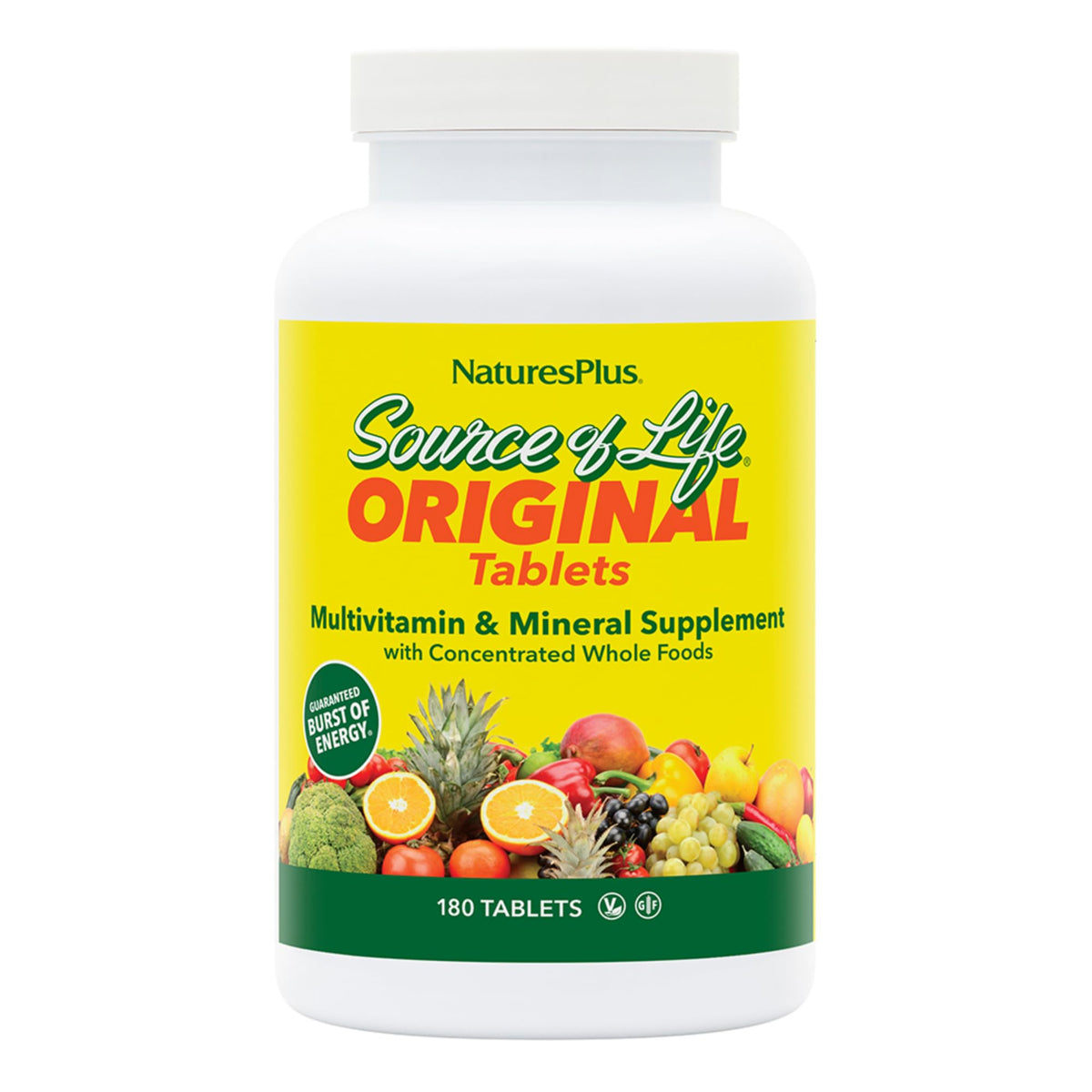 NaturesPlus Source of Life 180 comprimés vue de face