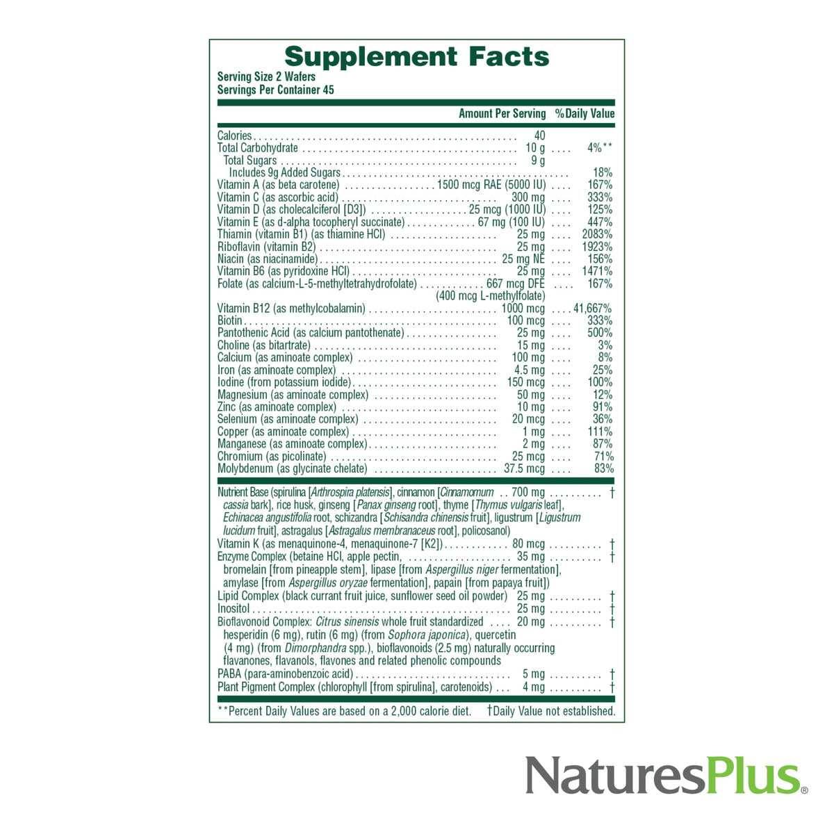 NaturesPlus Source of Life Adult Chewable 90 comprimés Pomme Cannelle - présentation des comprimés