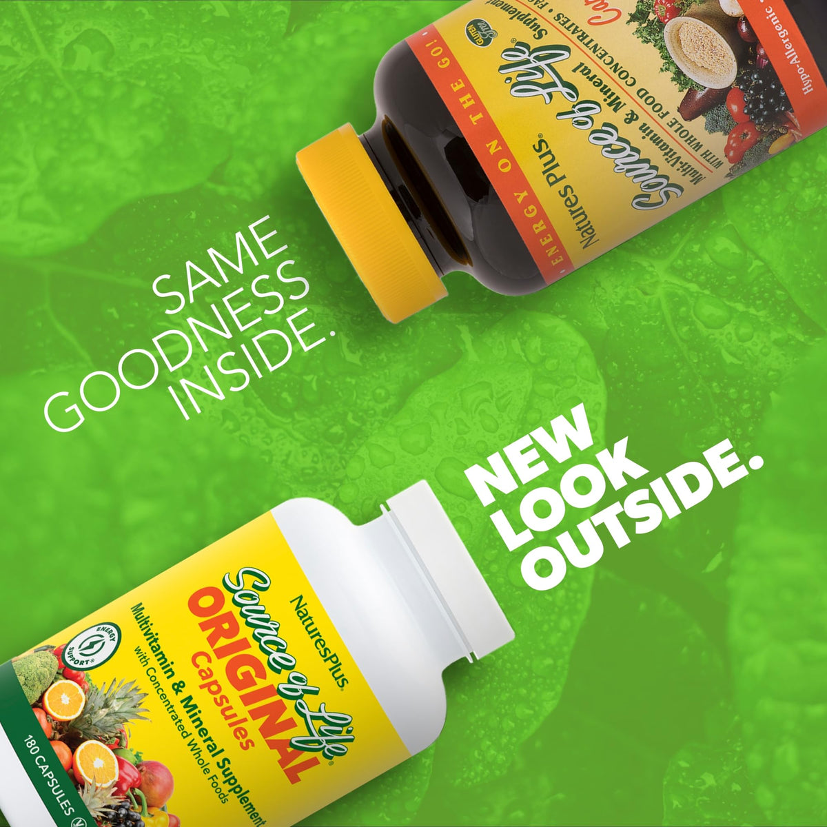 NaturesPlus Source of Life capsules en gros plan