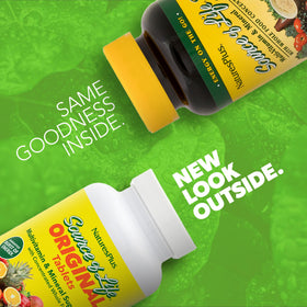 NaturesPlus Source of Life comprimés avec étiquette et dosage