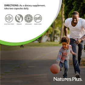 NaturesPlus Source of Life Garden Vitamine D3 packaging et capsules