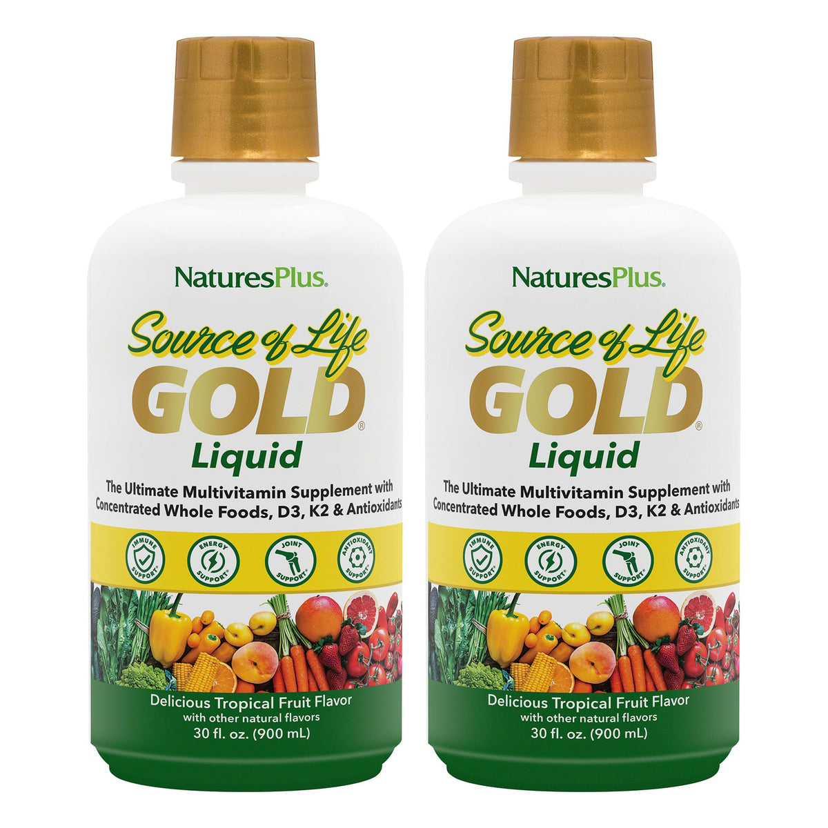 NaturesPlus Source of Life GOLD Multivitamin Liquide 30 fl oz vue avant