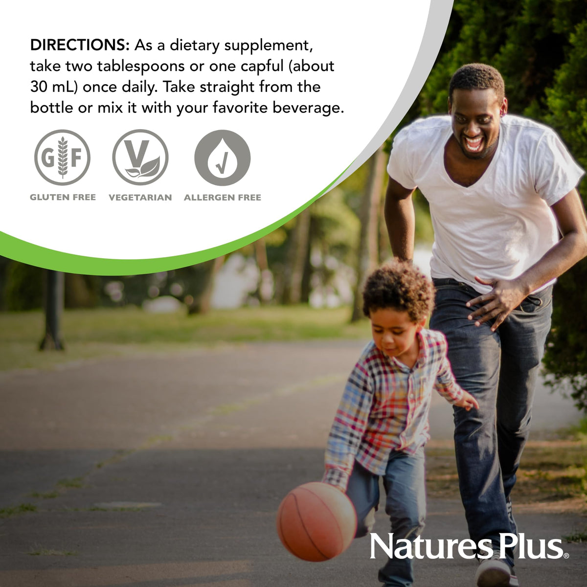 NaturesPlus Source of Life GOLD Multivitamin Liquide 30 fl oz vue de côté