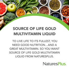 NaturesPlus Source of Life GOLD Multivitamin Liquide 30 oz avec doseur