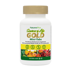 NaturesPlus Source of Life GOLD Multivitamine 180 Mini-Tablettes en vue avant