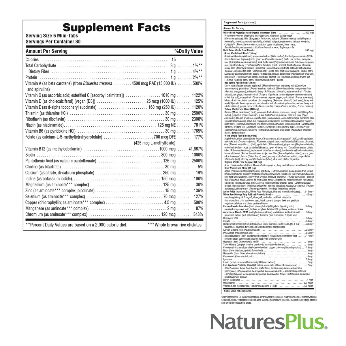 NaturesPlus Source of Life GOLD Multivitamine avec arrière-plan naturel