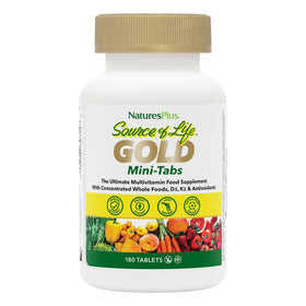 NaturesPlus Source of Life GOLD Multivitamines 180 Mini-Tabs vue avant