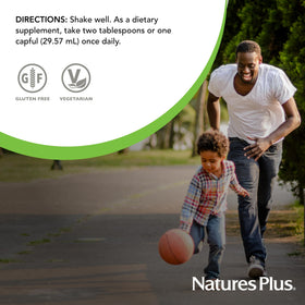 NaturesPlus Source of Life Liquid 30 fl oz arrière avec informations nutritionnelles