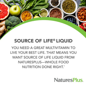 NaturesPlus Source of Life Liquide 30 fl oz étiquette avec ingrédients