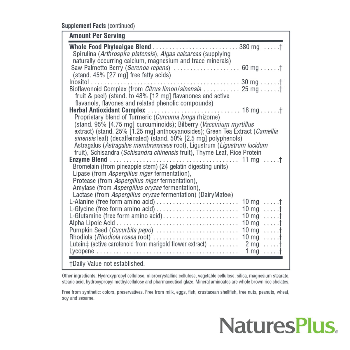 NaturesPlus Source of Life Men comprimés avec un verre d'eau