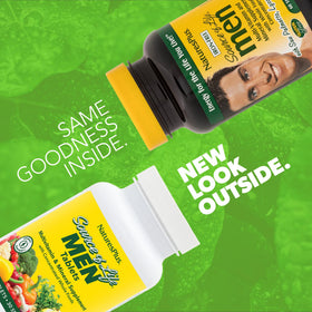 NaturesPlus Source of Life Men comprimés montrant la taille et la forme