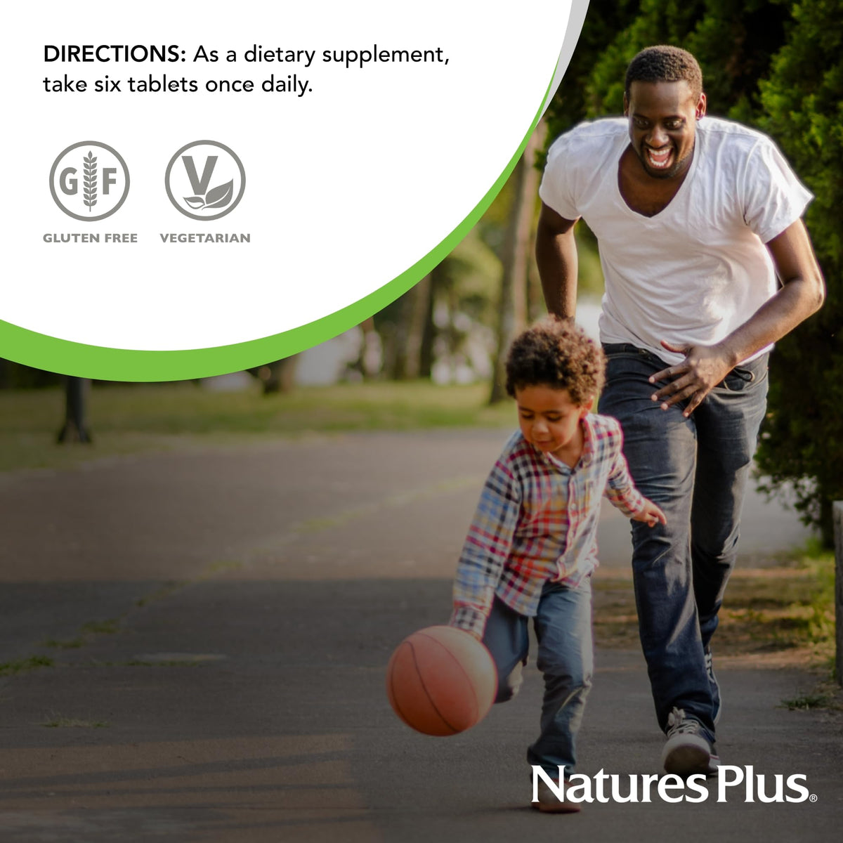 NaturesPlus Source of Life Mini-Tabs 360 sur une table avec des fruits