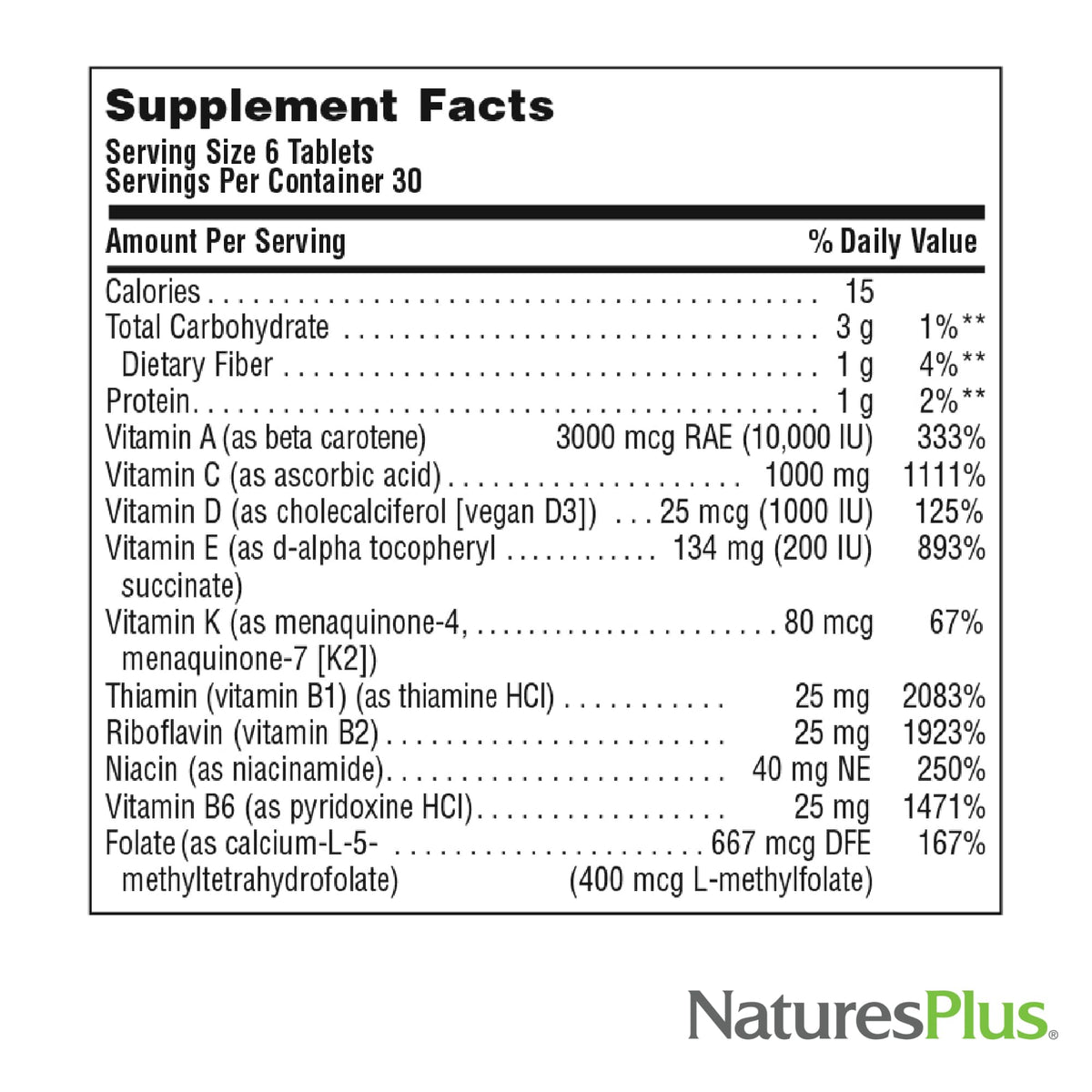 NaturesPlus Source of Life No Iron 180 Mini-Tabs dans une main