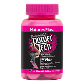 NaturesPlus Source of Life Power Teen pour Elle, comprimés à mâcher au goût de baies