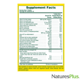 NaturesPlus Source of Life Prenatal comprimés avec un verre d'eau