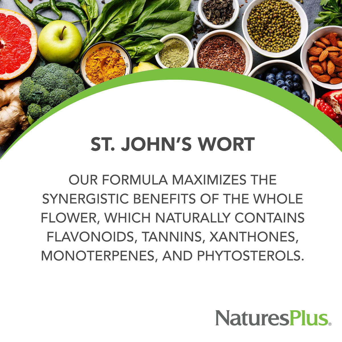 NaturesPlus St John's Wort 450 mg comprimés sur une table