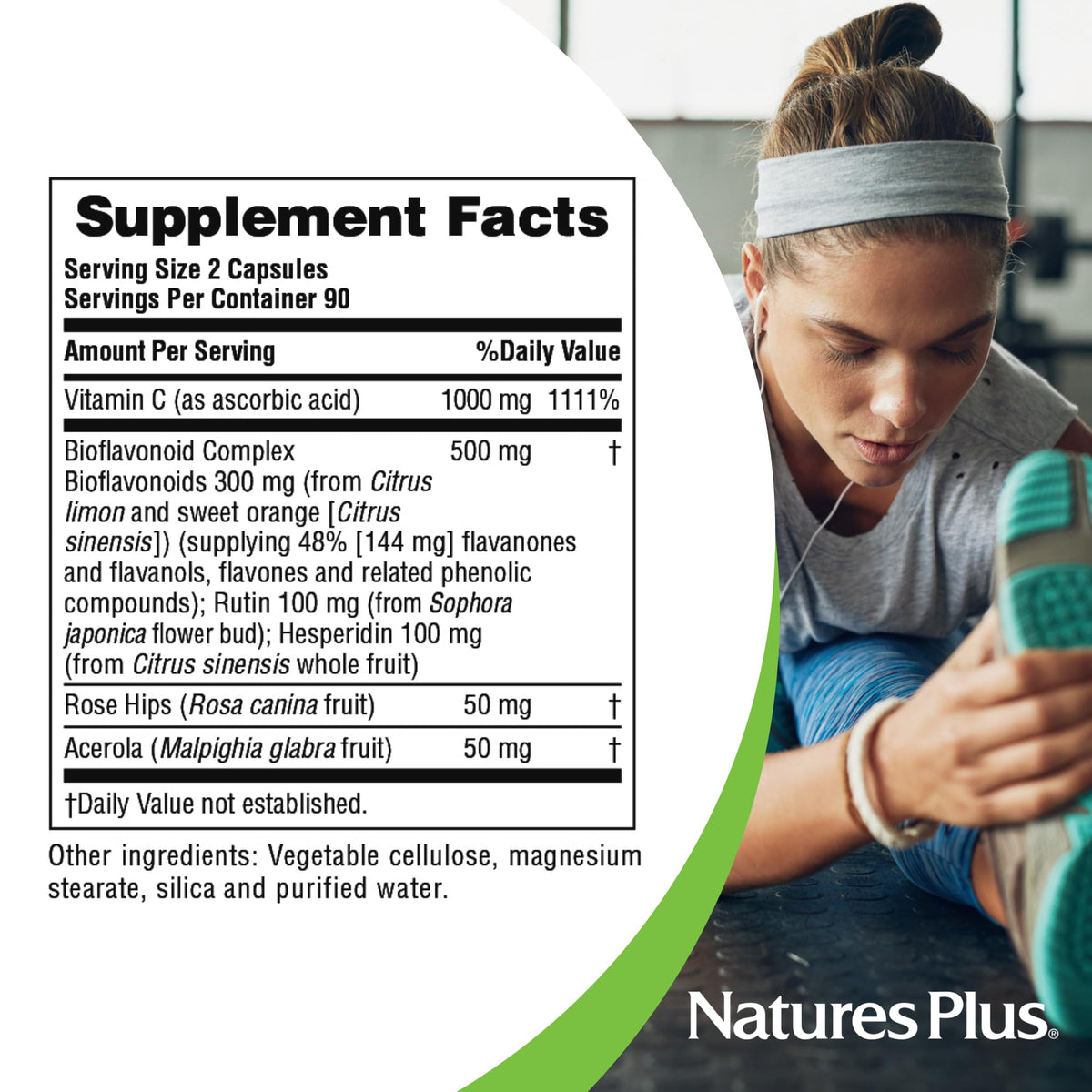 NaturesPlus Super C Complex 180 Capsules et cynorrhodons