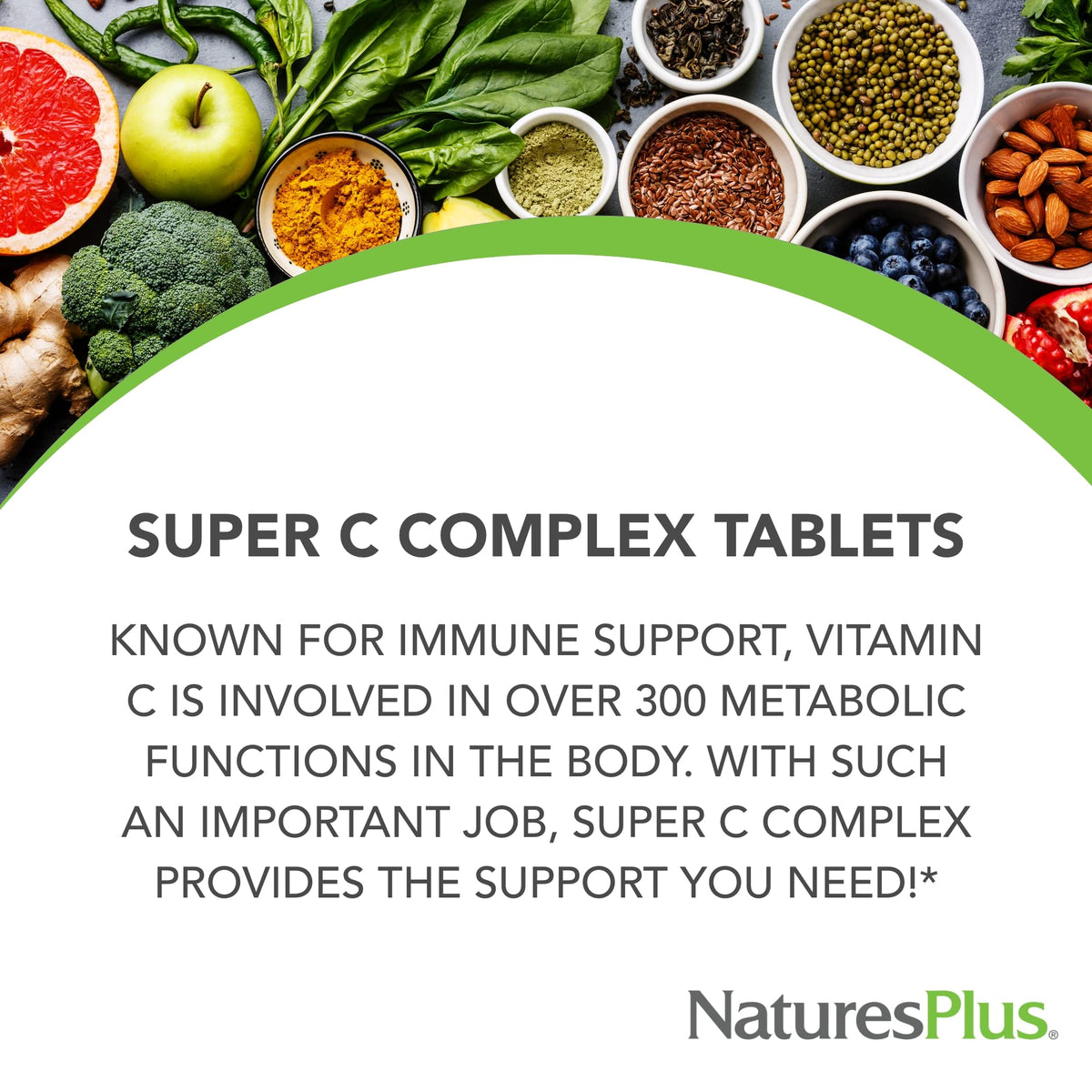 NaturesPlus Super C Complex 90 comprimés dans l'emballage