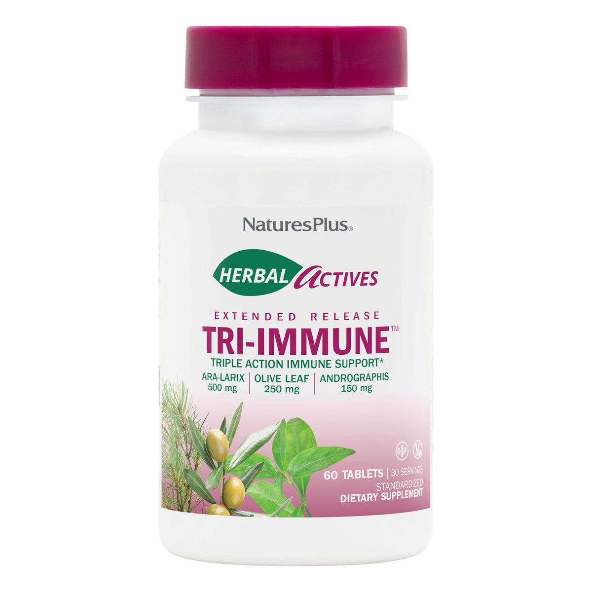 NaturesPlus Tri-daily wellness 60 comprimés vue de face