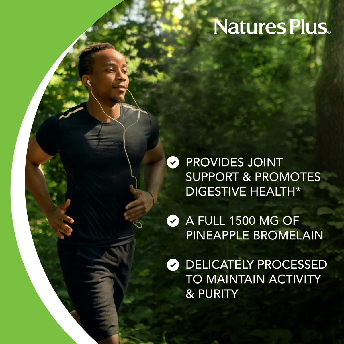 NaturesPlus Ultra Bromelain 1500 mg 60 comprimés vue latérale