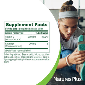 NaturesPlus Ultra-C 2000 mg comprimés avec églantier en gros plan
