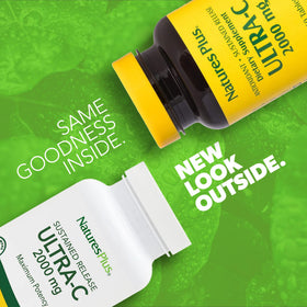 NaturesPlus Ultra-C 2000 mg comprimés vue arrière avec informations nutritionnelles