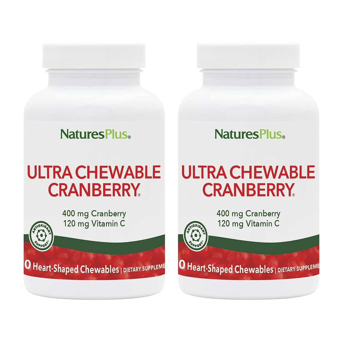 NaturesPlus Ultra Chewable Cranberry comprimés Love Berries forme de cœur
