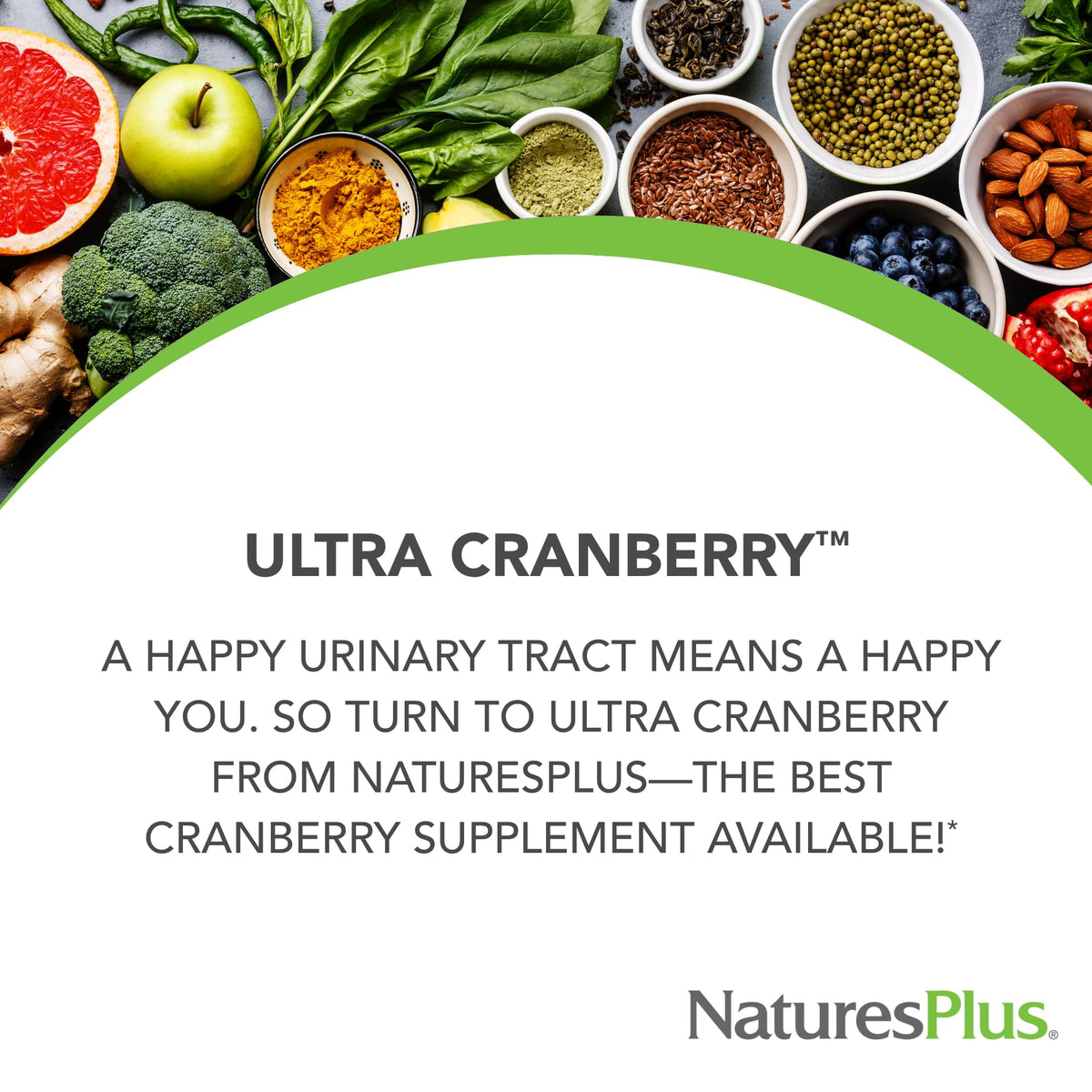 NaturesPlus Ultra Cranberry 1000mg bouteille vue latérale
