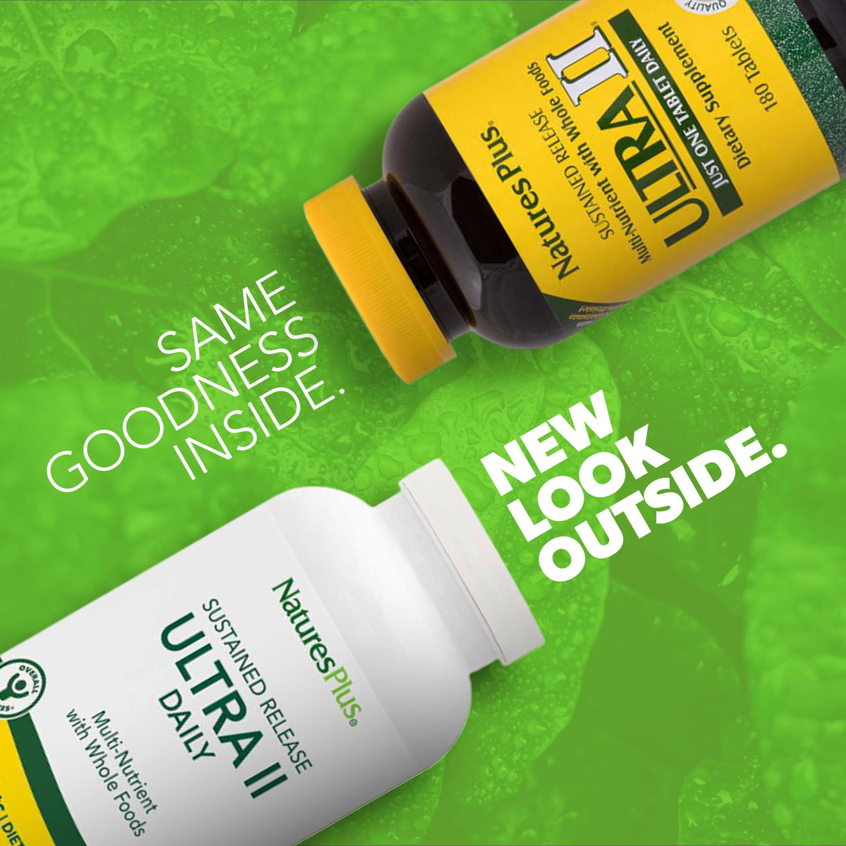 NaturesPlus Ultra II Daily 180 comprimés montrant les comprimés individuels