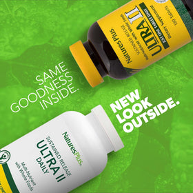 NaturesPlus Ultra II Daily 180 comprimés montrant les comprimés individuels