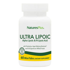 NaturesPlus Ultra Lipoic 60 mini-tabs avant avec emballage