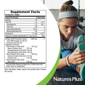 NaturesPlus Ultra Omega 3 6 9 gélules sur fond blanc