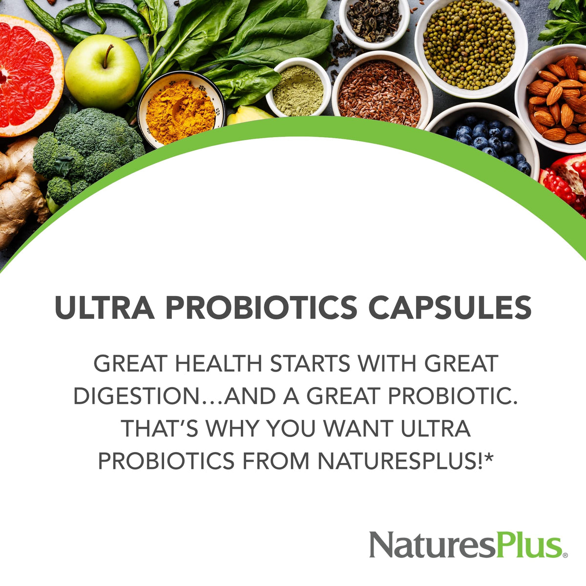 NaturesPlus Ultra Probiotics 30 capsules végétales avec étiquette