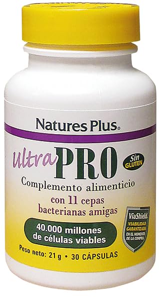 NaturesPlus Ultra Probiotics 30 capsules végétales sur fond blanc