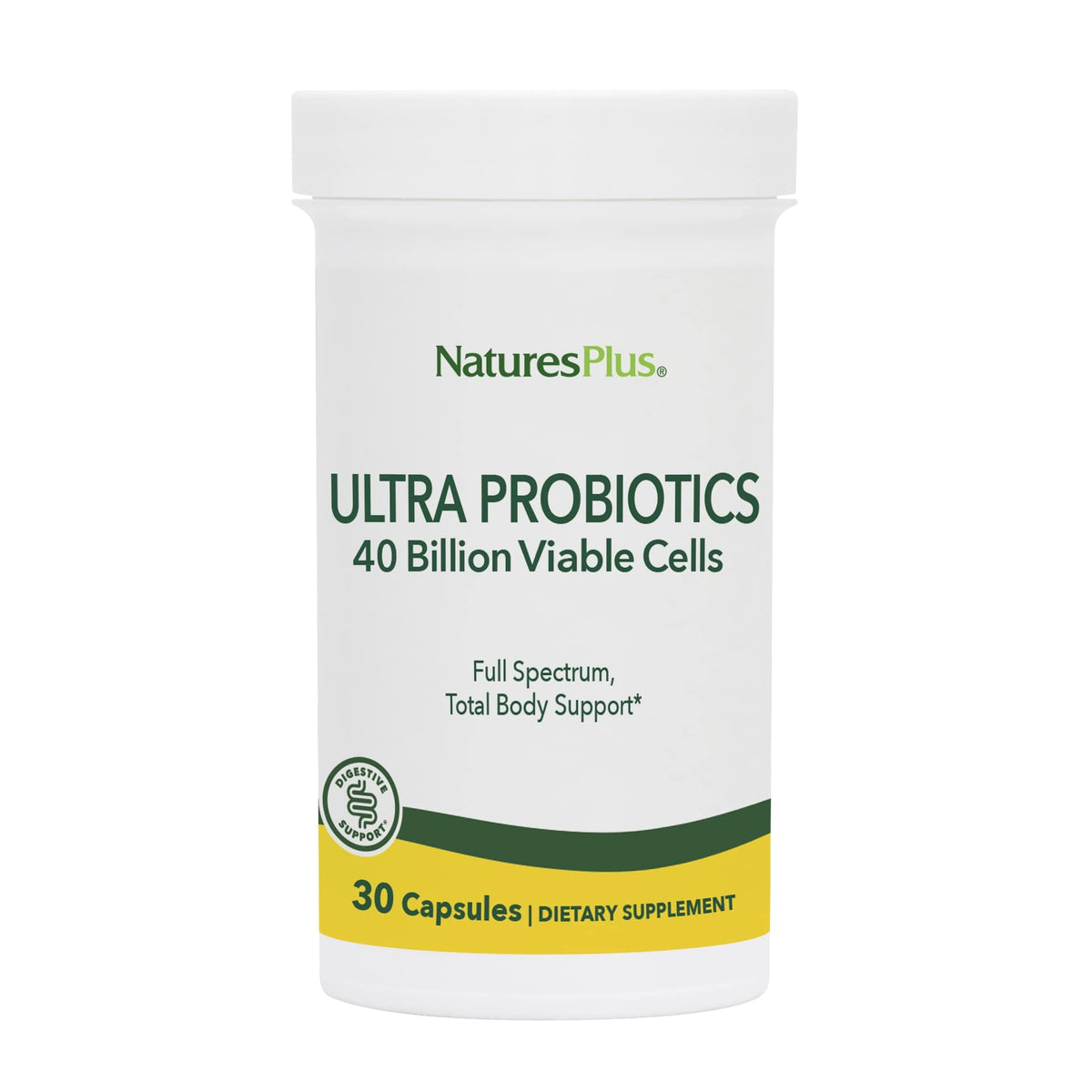 NaturesPlus Ultra Probiotics 30 capsules végétales vue de face